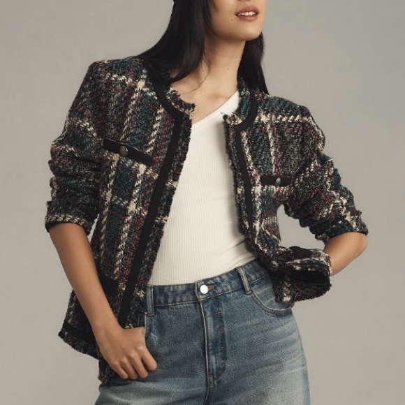 Anthropologie Jackets & Blazers - Anthropologie Tweed Jacket Large NWT